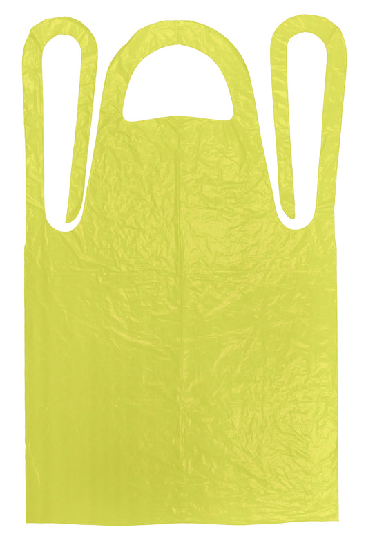 (500 & 1000/Case) Yellow Disposable 1mil & 2mil Poly Plastic Food Service Aprons