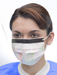 (100/Case) ValuMax Ultra 3-in-1 Sensitive Ear-Loop Face Masks with Splash Visor - Sky Blue