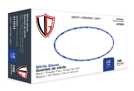 VGuard® Black Nitrile Gloves (3.5 mil) | Industrial Grade | Case of 1000