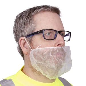 (1000/Case) White Polypropylene Beard Covers