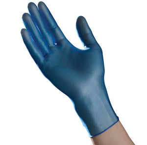 (150 Case/Full Pallet) Ambitex Blue Vinyl Powder Free Gloves (3 mil) | Industrial Grade | Case of 1000