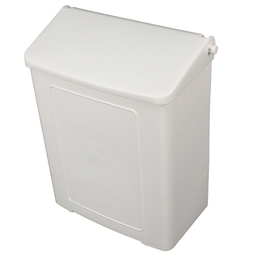 (4/Case) White Plastic Sanitary Napkin Receptacle