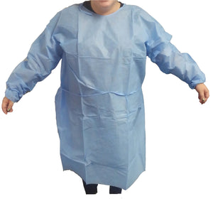 (50/Case) SMS Blue Isolation Gowns | 20g | Elastic Wrists (CLEARANCE)