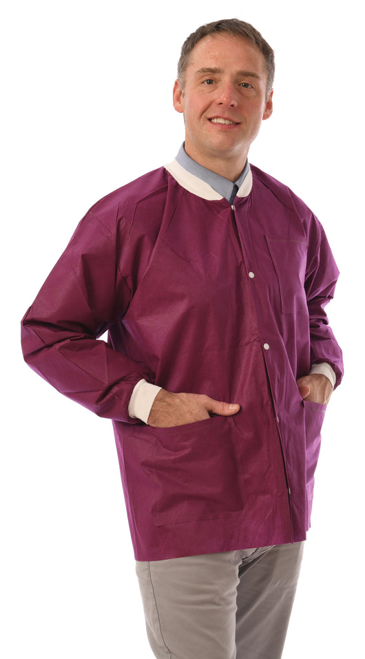 (10/Pack) Valumax Heavy Weight Disposable Lab Jackets - Purples