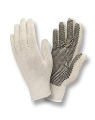 String Knit Gloves with Plastic Dots