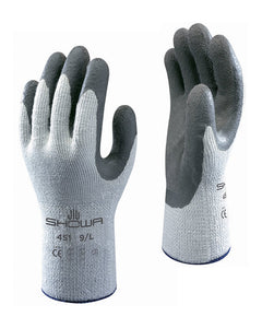 (12 Pairs) Showa Best Atlas 451 Gray Winter Therma Fit Latex Coated Palm Gloves