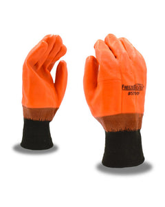 Orange Smooth Finish PVC Knitwrist Gloves