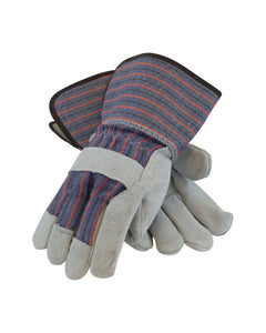 Leather Palm Gun Pattern Gauntlet Cuff Gloves