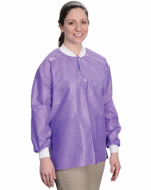 (10/Pack) Valumax Heavy Weight Disposable Lab Jackets - Purples