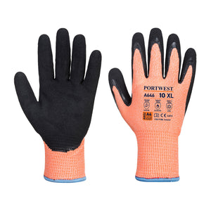 (6/Case) Portwest Vis-Tex Winter HR Level A4 Cut Resistant Nitrile Coated Glove