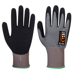 (6/Case) Portwest CT HR Level A4 Cut Resistant Foam Nitrile Glove Grey/Black