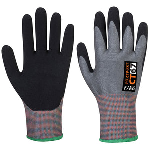 (6/Case) Portwest CT AHR Level A6 Cut Resistant Foam Nitrile Glove Grey/Black