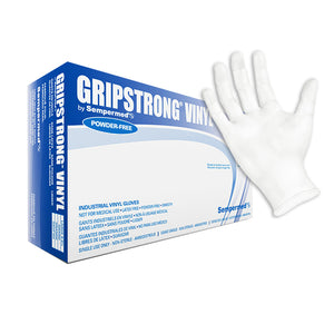 (70 Case/Full Pallet) GripStrong Clear Vinyl Powder Free (4 mil) | Industrial Grade | Case of 1000