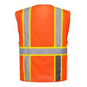(3/Case) Class 2 Portwest Orlando Contrast Mesh Vest Orange