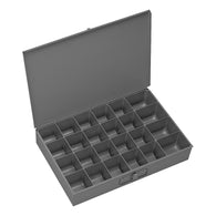 (4/Case) Durham Large, Steel, Compartment Box, 24 Compartments, Gray