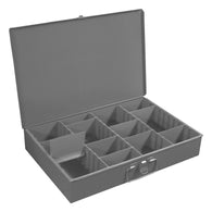 (4/Case) Durham Large, Steel, Compartment Box, Adjustable Opening, Vertical, Gray