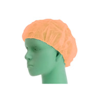 (1000/Case) Orange Disposable Polypropylene Bouffant Scrub Hair Net Caps