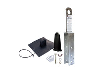 ARS 2x8 Fall Arrest Anchor Kit 14ga. SST+PVC Flashing+Stem Cover Black+Zip Tie Tether Strap+Fastener Pack