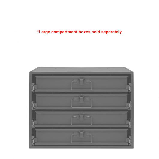 Durham Large Bearing Slide Rack, Holds 4 Compartment Boxes, Heavy Duty, Steel, Gray