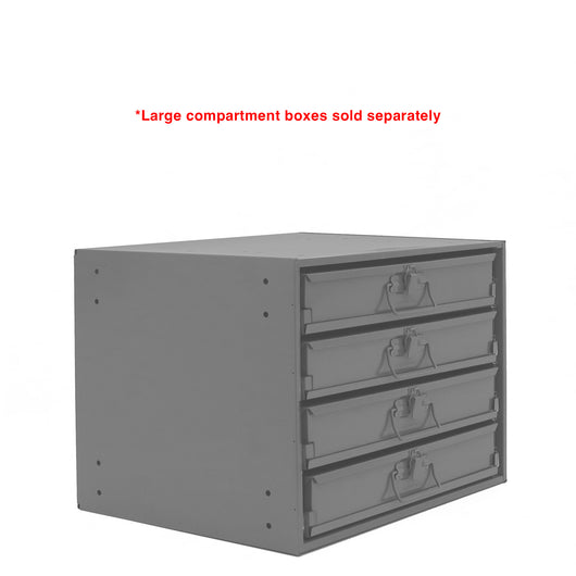 Durham Large Bearing Steel Gray Slide Rack Holds 4 Compartment Boxes