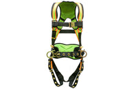 Fall Arrester™ Tongue Buckle Harness 3 D-Rings, Hi-Viz, Fully Padded Frame