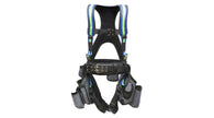 Deluxe™ Fully Padded Safety Harness w/ Tool Bag – Blue/Green