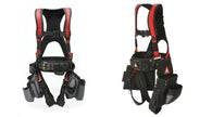 Deluxe™ Fully Padded Safety Harness w/ Tool Bag – Red