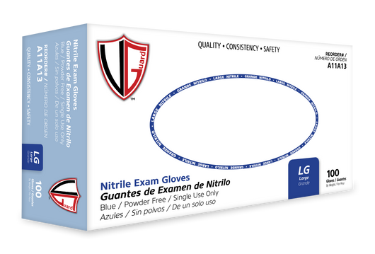 VGuard® Blue Nitrile Gloves (3.5 mil) | Exam Grade | Case of 1000
