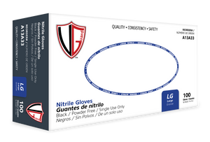 VGuard® Black Nitrile Gloves (3.5 mil) | Industrial Grade | Case of 1000