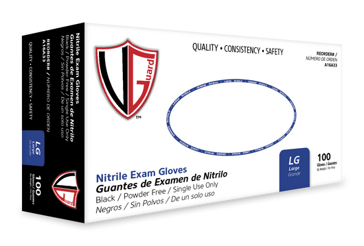 VGuard® Black Nitrile Gloves (5.0 mil) | Exam Grade | Case of 1000
