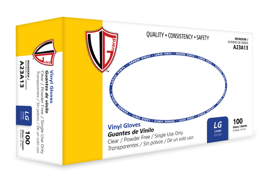 VGuard® Powder Free Clear Vinyl Gloves (3 mil) | Industrial Grade | Case of 1000