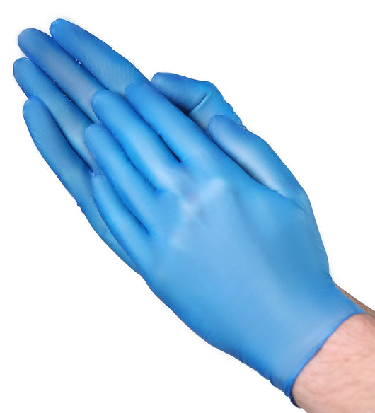 VGuard® Powder Free Blue Vinyl Gloves (3 mil) | Industrial Grade | Case of 1000