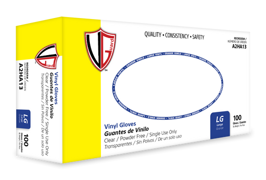 VGuard® Powder Free Clear Vinyl Gloves (3.3 mil) | Industrial Grade | Case of 1000