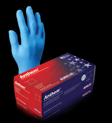 Aurelia Anthem Blue Nitrile Gloves (4.5 mil) | Exam Grade | Case of 1000 - MADE IN USA