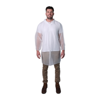 (30/Case) VGuard® 28gsm White Lightweight Polypropylene Lab Coat w/ Elastic Wrists