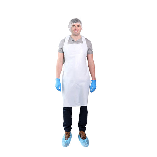 (500/Case) VGuard® 2 Mil White Polyethylene Apron