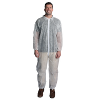 (25/Case) VGuard® 28gsm White Polypropylene Coverall - Elastic Wrists & Ankles