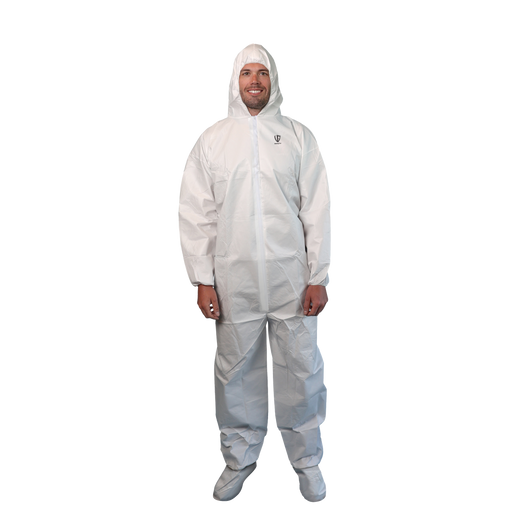 (25/Case) VGuard® 60gsm ArmorGuard Microporous Coverall - Hood, Boots, Elastic Wrists