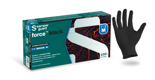 Semperguard® Force™ Black Nitrile Gloves (5 mil) | Exam Grade | Case of 1000