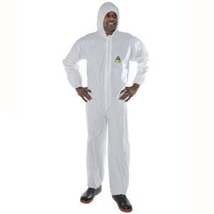 (25/Case) Defender Coveralls | Similar to Tyvek | 60 gram, Hood,  Zipper, Elastic Wrists, Ankles & Waist