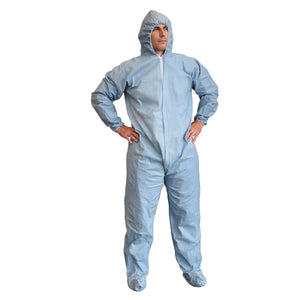 (25/Case) Flame Retardant Disposable Coveralls Attached Hood & Boots with Elastic Wrists