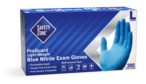 (120 Case/Full Pallet) ProGuard Blue Nitrile Gloves (3.8 mil) | Exam Grade | Case of 1000