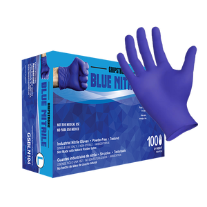 GripStrong Cobalt Blue Nitrile Gloves (4 mil) | Industrial Grade | Case of 1000