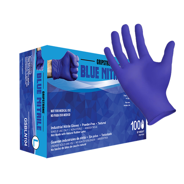 GripStrong Cobalt Blue Nitrile Gloves (4 mil) | Case of 1000