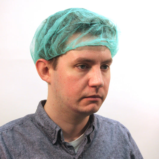 (1000/Case) Green Disposable Polypropylene Bouffant Caps