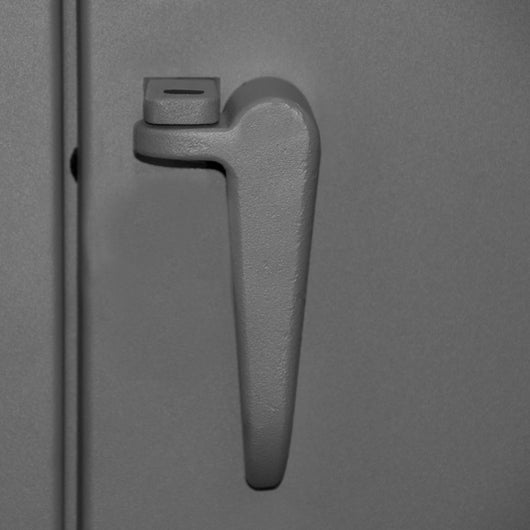 Durham Extra Heavy Duty Cabinet, 12 Gauge, 72 x 24 x 78, 4 Adjustable Shelves, Recessed Doors, Cast Iron Pad-lockable Handle, Gray