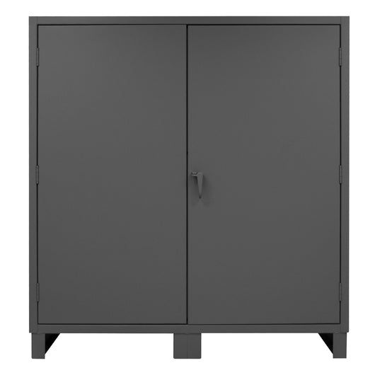 Durham Extra Heavy Duty Cabinet, 12 Gauge, 72 x 24 x 78, 4 Adjustable Shelves, Recessed Doors, Cast Iron Pad-lockable Handle, Gray