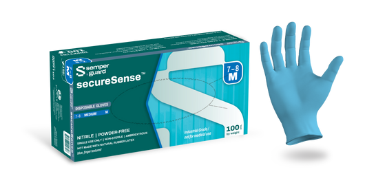 Semperguard® secureSense™ Blue Nitrile Gloves (5 mil) | Industrial Grade | Case of 1000