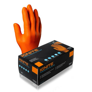 Aurelia Ignite Orange Nitrile Gloves (10 mil) | Diamond Texture | Case of 1000