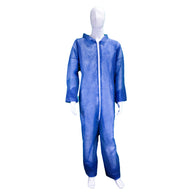 (25/Case) Novus Blue Polypropylene Disposable Coveralls w/ Elastic Wrists & Ankles